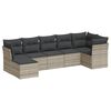 vidaXL sofas&aelig;t til haven 7 dele med hynder polyrattan lysegr&aring;