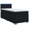 vidaXL Box Spring Seng med Madras og LED Sort 90 x 190 cm Stof