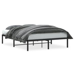 vidaXL sengeramme 140x200 cm metal sort