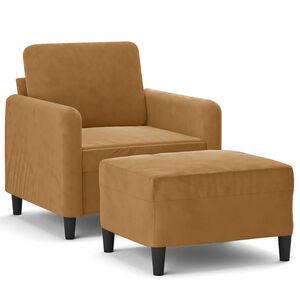 vidaXL sofastol med fodskammel 60 cm velour brun