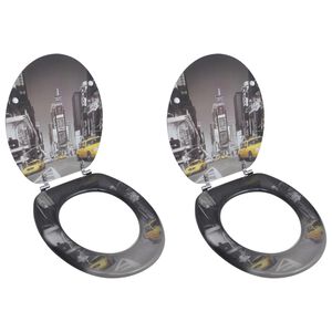 vidaXL toilets&aelig;der med l&aring;g 2 stk. New York-design MDF