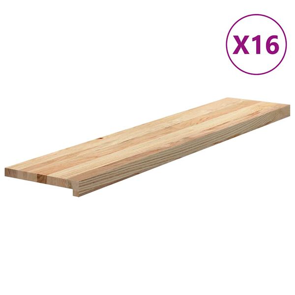 vidaXL trappem&aring;tter 16 stk ubehandlet 120x30x2 cm massivt egetr&aelig;