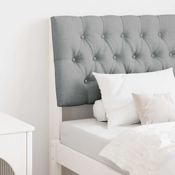 vidaXL Polstret sengegavl Lysegrå 80 cm Massiv fyrretræ