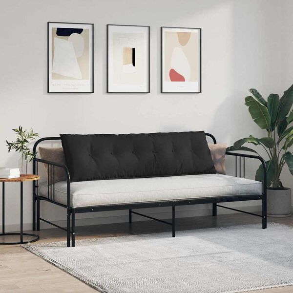 vidaXL Rygpude Sort 160 x 50 cm Mikrofiberstof