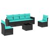 vidaXL sofas&aelig;t til haven 7 dele med hynder polyrattan sort
