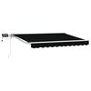 vidaXL Manuel markise-ramme med LED-lys Sort og Hvid 3 x 2,5 m
