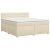vidaXL Boxmadras med topmadras Cremefarvet 140 x 190 cm Stof