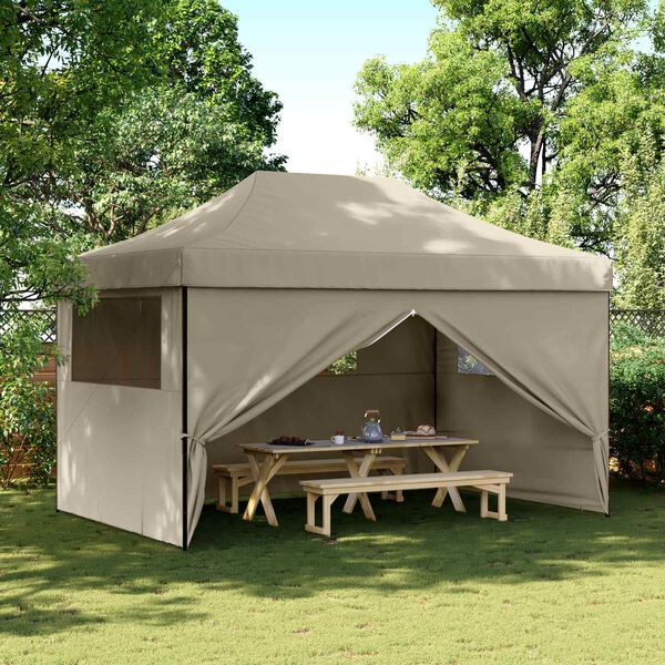 vidaXL Party Tent Gr&aring;brun 292 x 440 x 315 cm Oxford stof