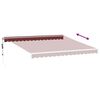 vidaXL markise med LED-lys 400x350 cm automatisk betjening bordeaux
