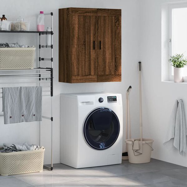 vidaXL v&aelig;gskab 69,5x34x90 cm konstrueret tr&aelig; brun egetr&aelig;sfarve