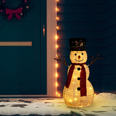 vidaXL dekorativ julesnemand 60 cm med LED-lys luksuriøst stof