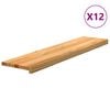 vidaXL trappem&aring;tter 12 stk. lysebrun 110x25x2 cm massivt egetr&aelig;