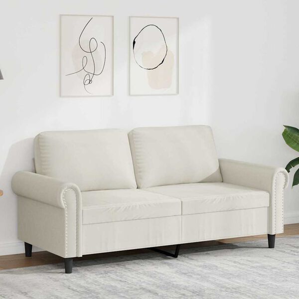vidaXL 2-personers sofa 140 cm velour cremefarvet