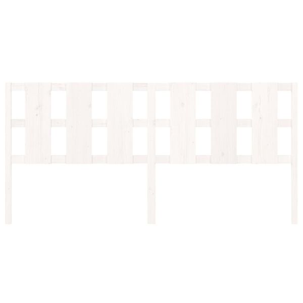 vidaXL sengegærde 205,5x4x100 cm massivt fyrretræ hvid