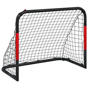vidaXL fodboldm&aring;l med net 90x48x71 cm st&aring;l r&oslash;d og sort