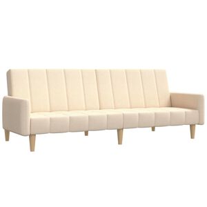 vidaXL 2-personers sovesofa stof cremefarvet