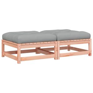 vidaXL fodskammel til haven 2 stk. med hynder massivt fyrretr&aelig;