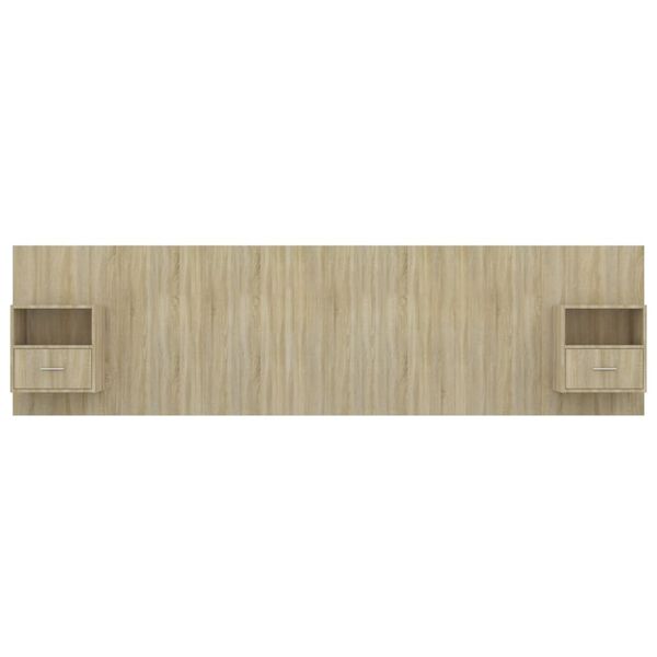 vidaXL sengegavl med opbevaring konstrueret tr&aelig; sonoma-eg