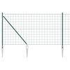 vidaXL Euro Hegn med Spidser 25 x 1,2 m PVC-belagt st&aring;l Gr&oslash;n Mesh