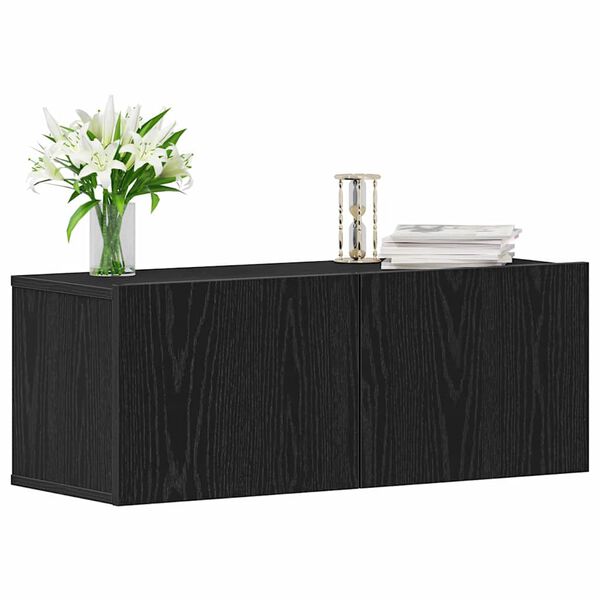 vidaXL TV-skab 2 pcs Sort eg 80 x 30 x 30 cm Konstrueret tr&aelig;