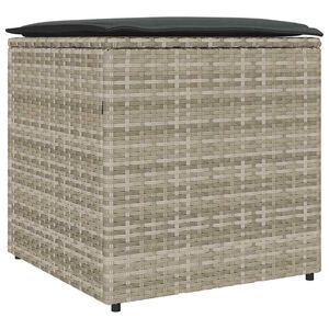 vidaXL Pude kasse med opbevaring Lysegrå 50 x 50 x 50 cm polyrattan