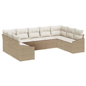 vidaXL Sofa S&aelig;t 9 stk. Beige polyrattan