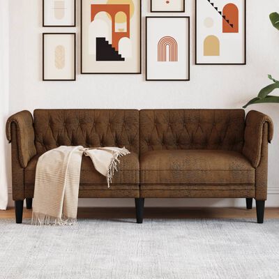 vidaXL 2-personers Chesterfield-sofa stof brun