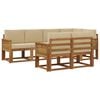 vidaXL Udend&oslash;rs sofagruppe 7 stk. Naturlig og Beige Polyester