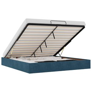 vidaXL osmannisk sengeramme uden madras 180x200 cm fl&oslash;jl m&oslash;rkebl&aring;