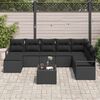 vidaXL Havesofa S&aelig;t 9 pcs Sort Poly rattan