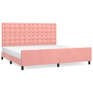 vidaXL sengeramme med sengegavl 200x200 cm fl&oslash;jl pink