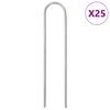 vidaXL jordpl&oslash;kker 25 stk. U-facon 15x3,5 cm galvaniseret st&aring;l