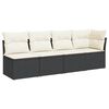 vidaXL 4-personers havesofa med hynder polyrattan sort