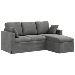 vidaXL Sofa M&oslash;rkegr&aring; 198 x 134 x 80 cm Fl&oslash;jl