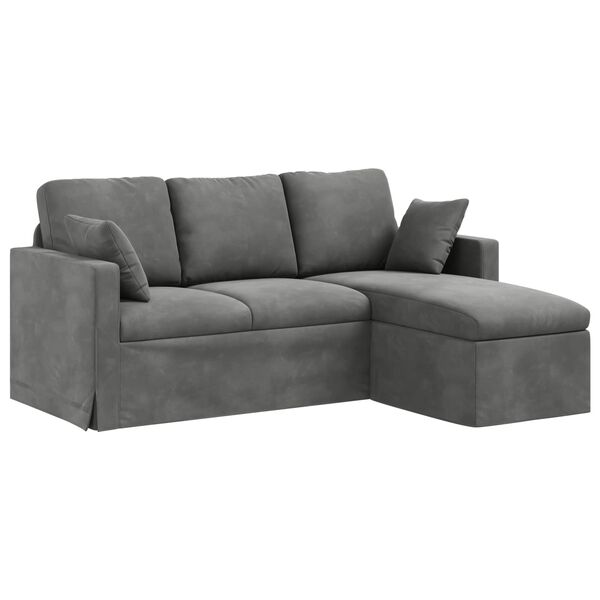 vidaXL Sofa M&oslash;rkegr&aring; 198 x 134 x 80 cm Fl&oslash;jl