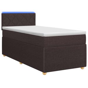 vidaXL Boxmadras med topmadras M&oslash;rk Brun 80 x 200 cm Stof