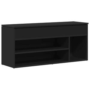 vidaXL skob&aelig;nk 102x30,5x45 cm konstrueret tr&aelig; sort