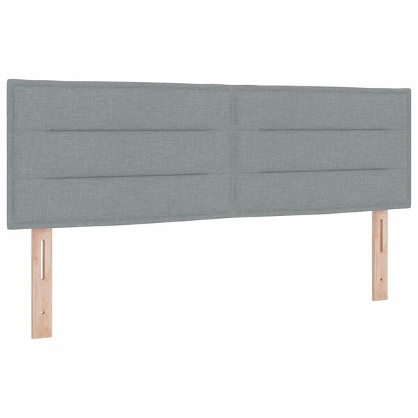vidaXL Box spring seng med madras Lysegr&aring; 140 x 190 cm Stof