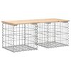 vidaXL haveb&aelig;nk med gabiondesign 103x44x42 cm massivt fyrretr&aelig;