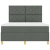 vidaXL LED Box Spring Bed med madras M&oslash;rkegr&aring; 140 x 200 cm Stof