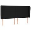 vidaXL sengegavl med kanter 163x23x118/128 cm stof sort