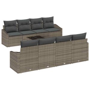 vidaXL Sofa S&aelig;t 7 stk. Gr&aring; polyrattan