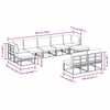 vidaXL Havesofa S&aelig;t med pude 9 pcs Sort Aluminium