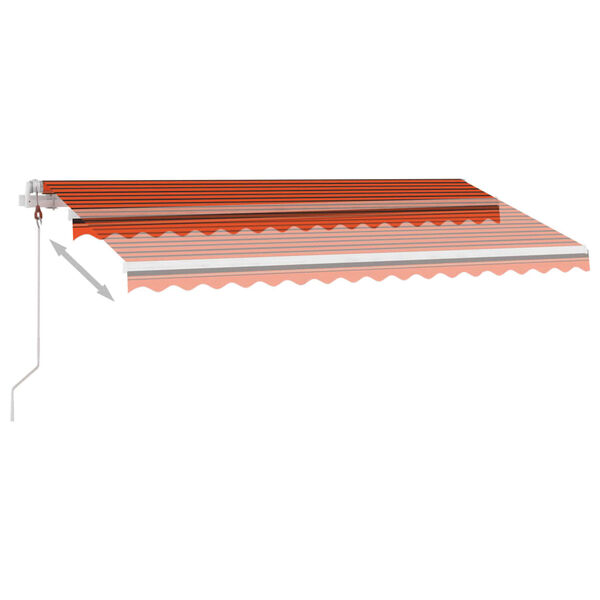 vidaXL markise m. LED+vindsensor 450x300 cm automatisk orange/brun