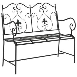 vidaXL Haveb&aelig;nk Sort 104 x 54 x 93 cm St&aring;l