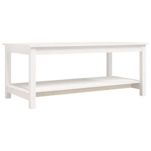 vidaXL sofabord 110x55x45 cm massivt fyrretr&aelig; hvid