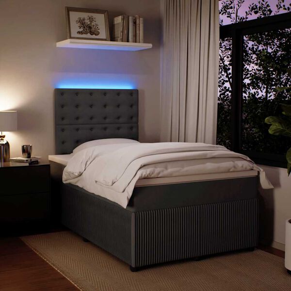 vidaXL kontinentalseng 120x200 cm fl&oslash;jl m&oslash;rkegr&aring;