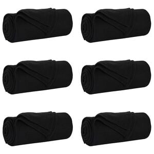 vidaXL Kastet&aelig;pper 6 stk. Sort 200 x 150 cm 2.61 kg Fleece