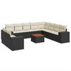 vidaXL sofas&aelig;t til haven 11 dele med hynder polyrattan sort