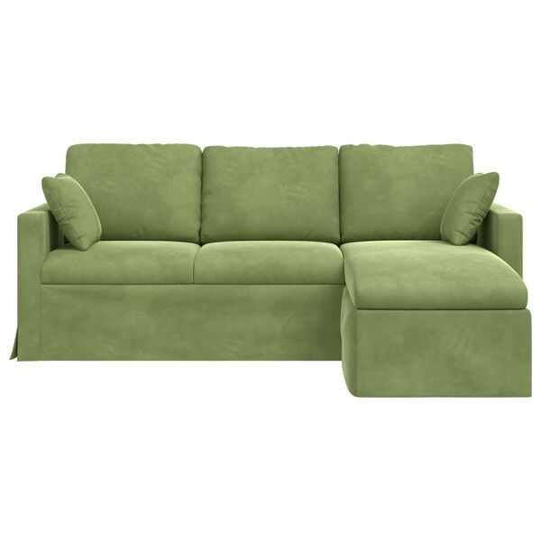 vidaXL Sofa Lys gr&oslash;n 198 x 134 x 80 cm Fl&oslash;jl
